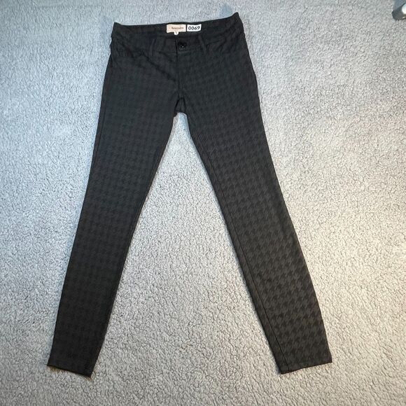 Rewind Jeans Womens 28x27 Gray‎ Houndstooth Low-Rise Skinny Pants Stretch Rock - Picture 1 of 11